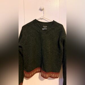 Vintage Abercrombie & Fitch V-Neck Sweater in Forest Green